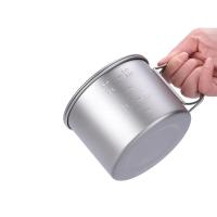 Taza de camping ultraligera con tapa y asa plegable, utensilios de cocina para exteriores, mochilas y picnics - details 9