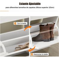 4 Puertas Armarios Dormitorio Recibidor Entrada Organizador para Zapatos Blanco 105 x 24 x 83 cm FSR79-W ES - details 4