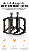 ROCKBROS-par de pedales reflectantes para bicicleta, accesorio de aleación de aluminio, antideslizantes, para montaña y carretera - details 1