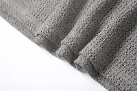 BUNO-Conjunto de 2 piezas de punto para vacaciones para mujer, camisetas sin mangas cortas con cuello oblicuo y faldas largas de cintura alta, trajes a juego de tendencia femenina - details 10
