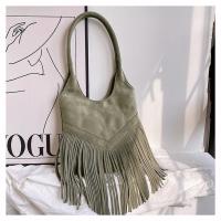 Bolso grande de viento para mujer, bolsa de hombro de cuero abrasivo con flecos, a la moda, Europa y Estados Unidos, 2025 - details 22