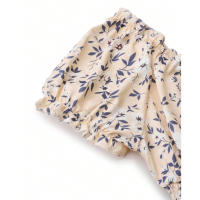 Nuevo vestido francés con mangas de burbujas florales para mujer - details 5
