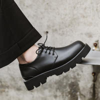 Zapatos casuales de cuero para hombre con punta redonda y talla grande, con aumento de 5,5 cm. - details 13