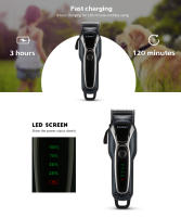 Kemei-cortadora de pelo eléctrica para mascotas, máquina de corte de pelo para animales, aseo para perros y gatos, recargable e inalámbrica, 1991 - details 1
