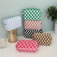Neceser de punto a cuadros, bolsa de maquillaje, bolsa con cremallera espaciosa, bolsa de viaje portátil, organizador - details 4