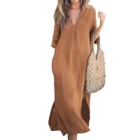 Vestido con cuello en v para mujer, moda - details 5