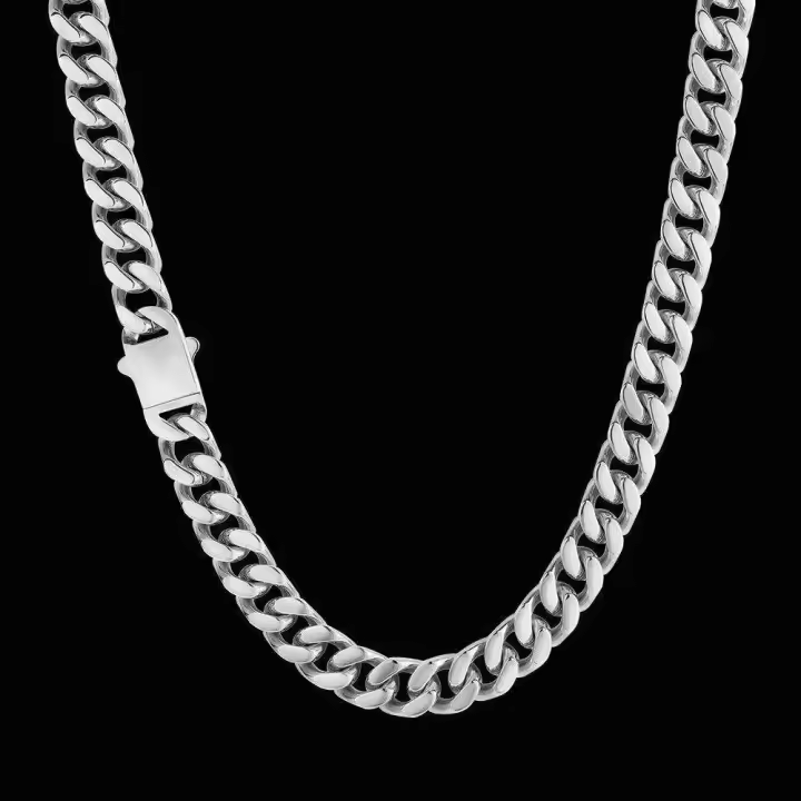 Collar de acero inoxidable para hombre, cadena k cubana, joyería de Rappe, HipHop Miami, 8-16mm - 1
