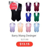 Chaleco de seda para hombre, Jacquard, verde, azul, rojo, dorado, rosa, corbata, pañuelo, conjunto de gemelos, chaqueta sin mangas de negocios para boda - details 12