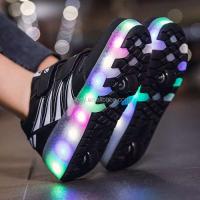 Flash LED infantil de calidad apto tanto para hombre como para mujer, con zapatos de skate recargables de 2 ruedas - details 5