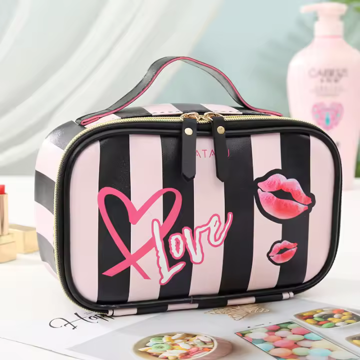 Bolso de Cosméticos Portátil FUDEAM Estuche de Viaje Multifuncional de Cuero PU Impermeable para Maquillaje y Toallitas Bolsa de Maquillaje FUDEAM para Mujer - 1