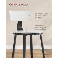 Taburetes de Bar Altos con Resalón Juego de 2, Acero, Montaje Fácil, Industrial, Marrón Rústico y Negro LBC026B01V1 - details 29