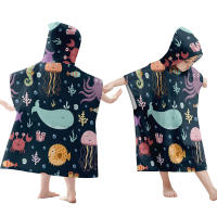 Toalla de Baño con Capucha para Niños de con Diseño Lindo Secado Rápido Towel de Playa para Niños 75*65cm Unisex - details 1