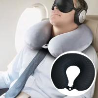 Almohada de viaje en forma de U con patrón de escamas de pescado, almohadilla para reposacabezas extraíble de rebote lento, transpirable y agradable para la piel - details 3