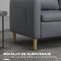 Sofá Moderno de Poliéster con 2 Bolsillos Azul Claro 200 kg de Carga Para Dormitorio Oficina - details 32