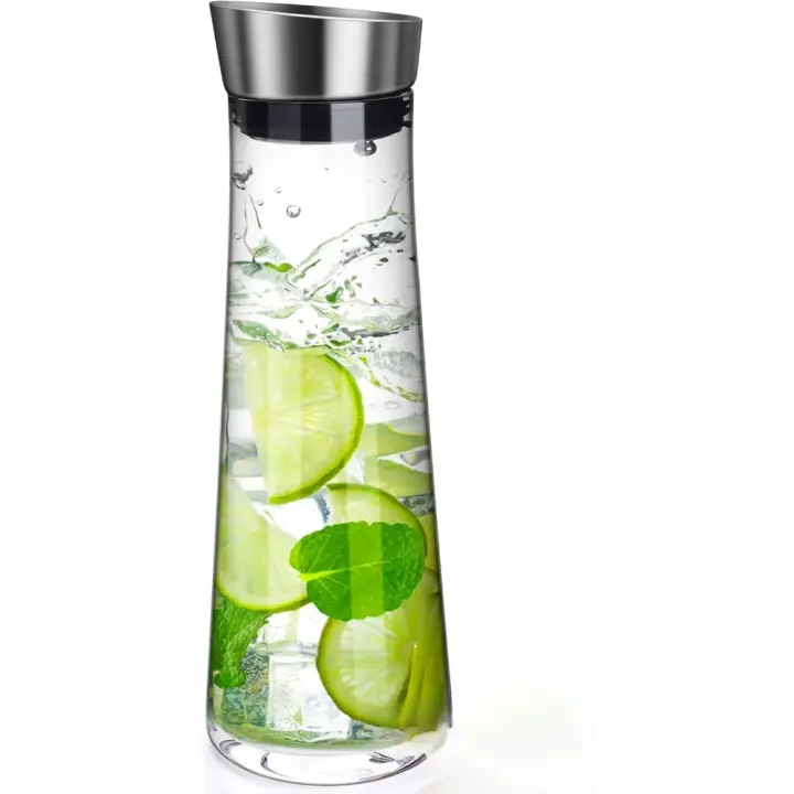 Botella de Agua de Cristal de 1000ml con Tapa Ideal para Jugo Caliente/Frío, Té, Leche y Café - 1