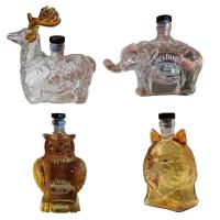 Cabeza de lobo, elefante, búho, ciervo, papá, marido, whisky de cristal, exquisita botella de vino, decoración del hogar - details 0