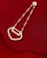 QееΙīп Pendiente pequeño Yu Yi en oro rosa de 18 quilates con diamantes - details 4