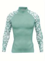 Protección solar para hombres, parte superior de traje de baño de cuello alto, de secado rápido, elástica - details 6