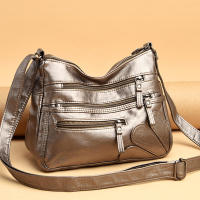 Bandolera pequeña vintage de piel sintética para mujer, bolso de hombro informal de doble capa, bolso de compras para teléfono - details 7