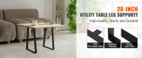 SucceBuy Patas de mesa trapezoidales de acero de 406,4 mm, juego de 2 para mesas de centro, escritorios modernos, bancos, mesitas de noche, carga máxima resistente de 181,4 kg, instalación rápida, negro - details 0