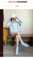 Nuevo verano océano azul suela suave cómodo con cordones de fondo plano estudiante universitario deportes y zapatos de ocio - details 6
