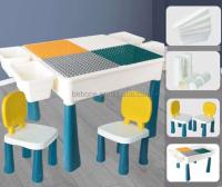 Juego de escritorio y silla para niños, mesa de actividades de plástico. - details 2