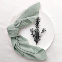 Paquete de 10 Servilletas de Gaza de Sápalo Verde Puro Algodón Ideal para Decoración de Boda, Uso Diario, Toalla de Té - details 4