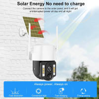 Cámara de vigilancia Solar WIFI 4G, videocámara remota para exteriores, inalámbrica, visión nocturna, HD, a todo Color, CCTV inteligente - details 1
