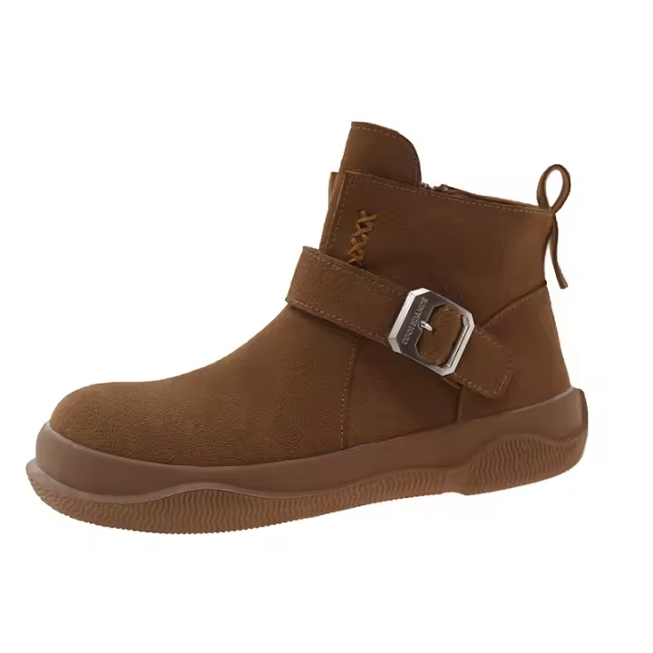 Nuevas botas planas casuales retro con hebilla de cinturón - 1