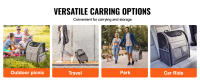 SucceBuy Transportadora para Gatos con Ruedas, Transportadora para Mascotas con Asa Telescópica y Correa para el Hombro, Transportadora para Perros para Mascotas de hasta 18 lb, Incluye 1 Tazón Plegable, Gris - details 3