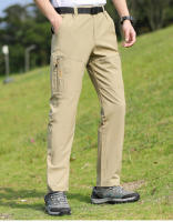 Pantalones de trabajo tipo cargo ligeros e impermeables, secado rápido, bolsillos para senderismo, pesca, carreteras, camping - details 2