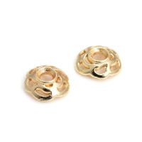 50 Uds. De cuentas redondas de latón de Color dorado de 18K, tapas de hojas de árbol y flores, suministros para hacer cuentas de joyería, accesorios Diy - details 62
