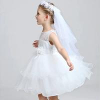 Diadema de princesa pequeña para niños, velos de novia de tul de doble capa, guirnalda de flores, volantes, encaje Floral, corona para fiesta de boda - details 1