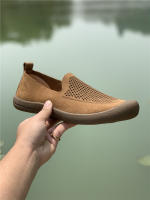 Zapatos de cuero de los hombres de cuero genuino hueco transpirable retro zapatos casuales suela suave un pedal perezoso versátil tacón plano zapatos Doudou - details 3