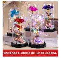 Lámpara Decorativa de Vidrio con Rosa Eterna Diseño Boho Chic para Dormitorio/Sala de Estar - details 4