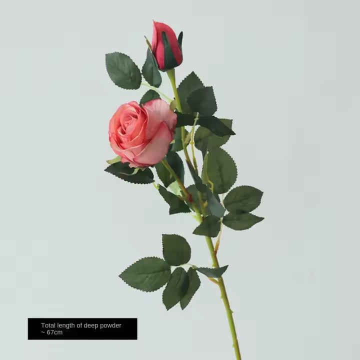 Flores artificiales de estilo europeo, arreglo Floral DIY de gran tamaño, flores falsas decorativas, arreglo Floral de seda para boda - 1