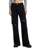 Vaqueros de pierna recta de cintura alta para mujer, pantalones vaqueros rasgados elegantes y elegantes, nd 2025 - details 9