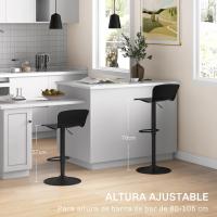 2 Taburetes Altos de Cocina Sillas Altas de Cocina Giratorias con Respaldo y Altura Ajustable Carga 120 kg para Bar Salón - details 1