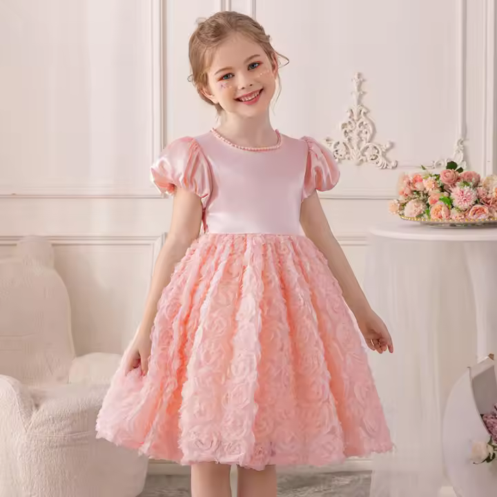 Princesa para niñas, vestido de presentadora de tul hinchado para niños, vestido de actuación de piano con tutú para fiesta de cumpleaños para niña - 1