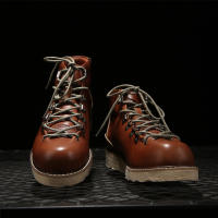 Cuero genuino versátil estilo británico medio ayuda primera capa cuero de vaca tendencia retro herramientas botas - details 9