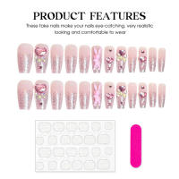 Uñas postizas rosadas con dije de conejo Manicura cómoda para uso profesional en salón de manicura - details 2
