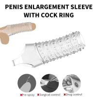 Anillos extensores reutilizables para retrasar la eyaculación, condones, funda para pene, cubierta de glande de silicona, Juguetes sexuales para agrandar para hombres - details 0