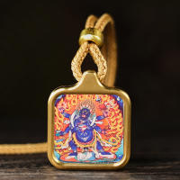 Llevando un pequeño Tangka, Bodhisattva Samantabhadra, Dragón Zhakiram, Gran Colgante del Cielo Negro, Dios Amarillo de la Riqueza, Tara Verde - details 15