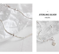S Pure INS Cadena de hueso de serpiente con cuentas redondas simples, tobillera para mujer, joyería de pie de plata versátil con personalidad - details 1