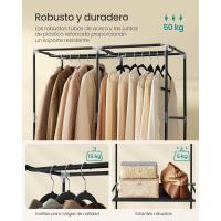 Armario Plegable de Tela 4 Barras, 4 Bolsillos Laterales, Almacenamiento, Negro RYG094B02 - details 9