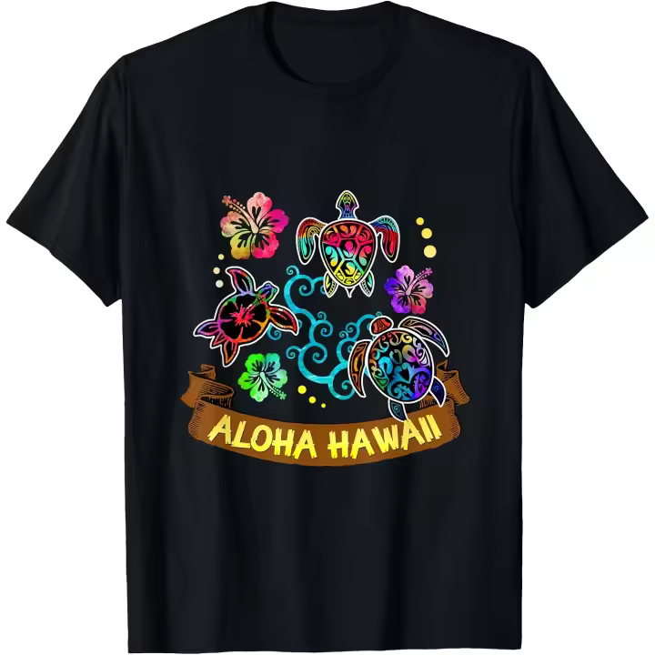 Camiseta artística y hermosa de Aloha Hawaii Turtles para hombre - 1