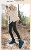 Botas de nieve cálidas antideslizantes para mujer, botines impermeables al aire libre, zapatos de senderismo de piel, zapatillas de felpa con cordones, Invierno - details 14