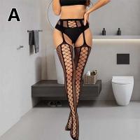 Nueva ropa de mujer de malla, ropa sexy transparente, entrepierna abierta, pantimedias hasta el muslo, ropa, ropa ajustada de malla ENCE - details 1