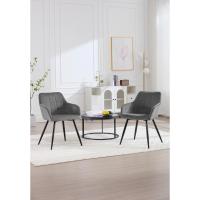 Silla de Comedor Nórdica Vintage Estilo Único con Reposabrazos y Tapiz de Terciopelo - details 6