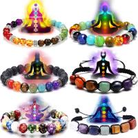 Pulsera de Cuentas Naturales con Volcánica y Ágata - Sistema Solar, Joyería Única para Mujer, Regalo Ecológico y Espiritual, Bisutería de Lujo - details 0